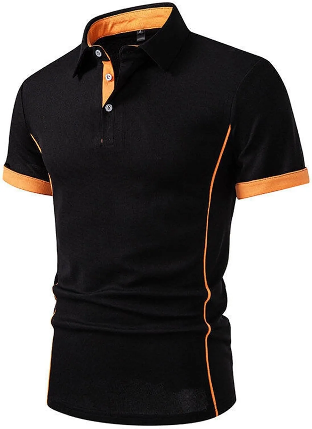 Slim Fit Polo Shirts for Men Causal Lightweight Collared Button Down Shirt Basic Short Sleecve Cotton Golf Polos