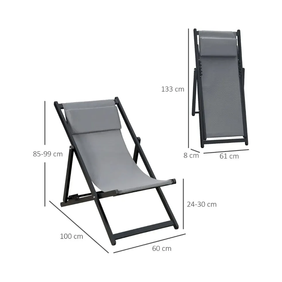 Sling Folding Outdoor Chair Blue | Grey | Taupe