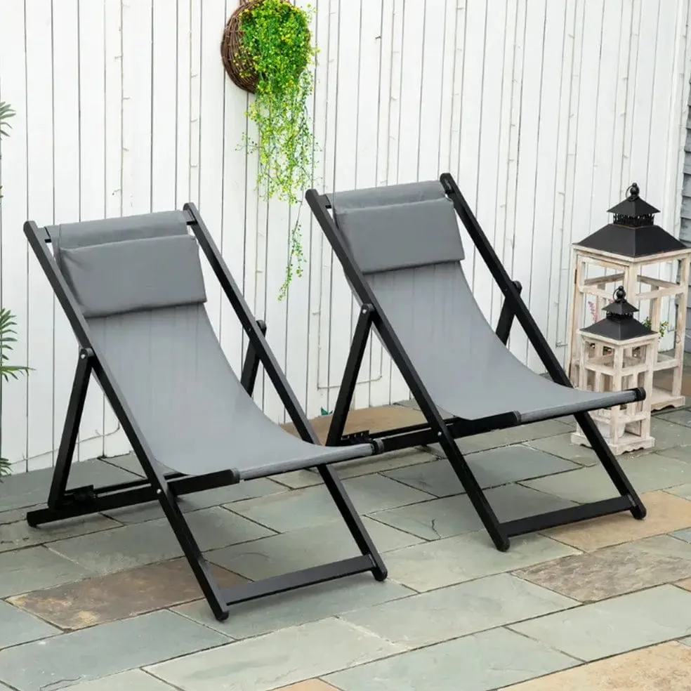 Sling Folding Outdoor Chair Blue | Grey | Taupe