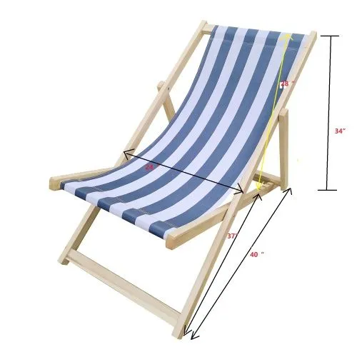 Sling Virtual Lounge Chair - Folding Chaise Reliable Blue Stripe