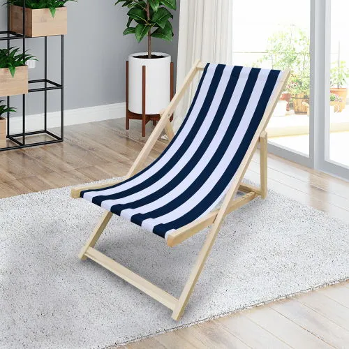 Sling Virtual Lounge Chair - Folding Chaise Reliable Blue Stripe