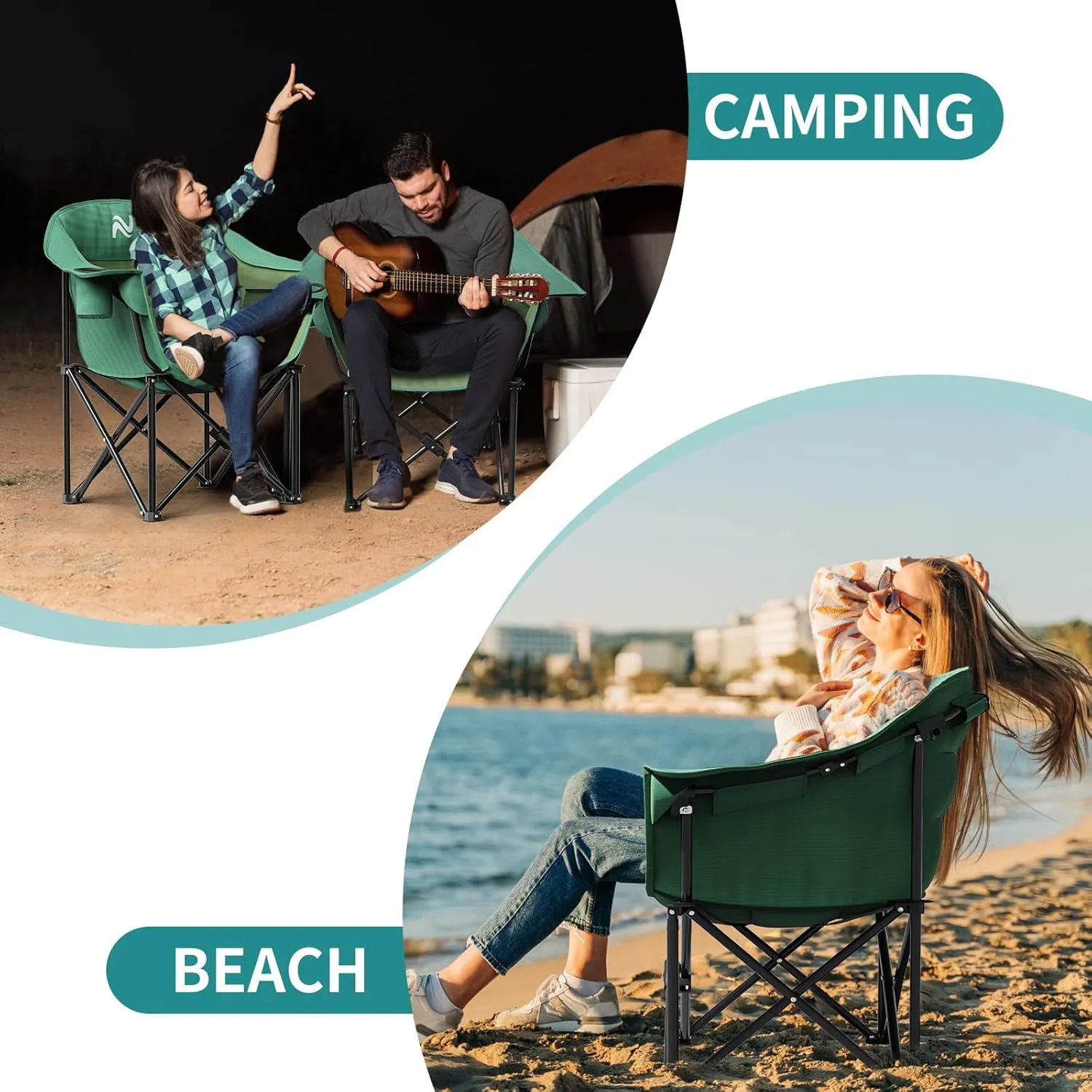 Slsy Heated Camping Chair Oversized, Outdoor Portable Heated Folding Chairs, Heated Foldable Chair Seat Supports 500 lbs, Heating Chair for Outdoor Sports, Camping, Patio, and Picnics
