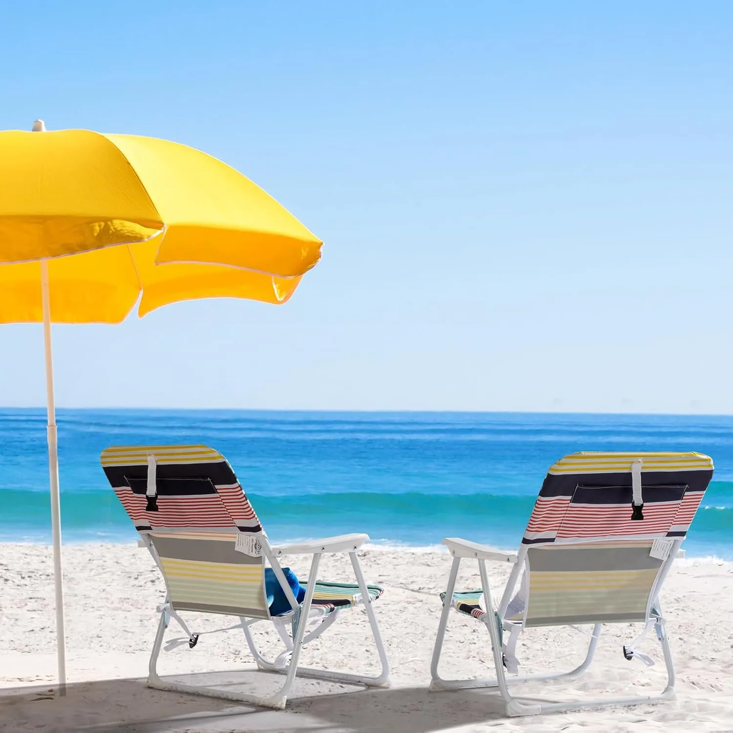 Small Webbed Patio Lawn Chairs Beach Chairs 1 Packs - Lightweight, Sturdy, Comfortable, Portable, and Stylish Folding Chairs for Yard, Garden for Kid or Lady