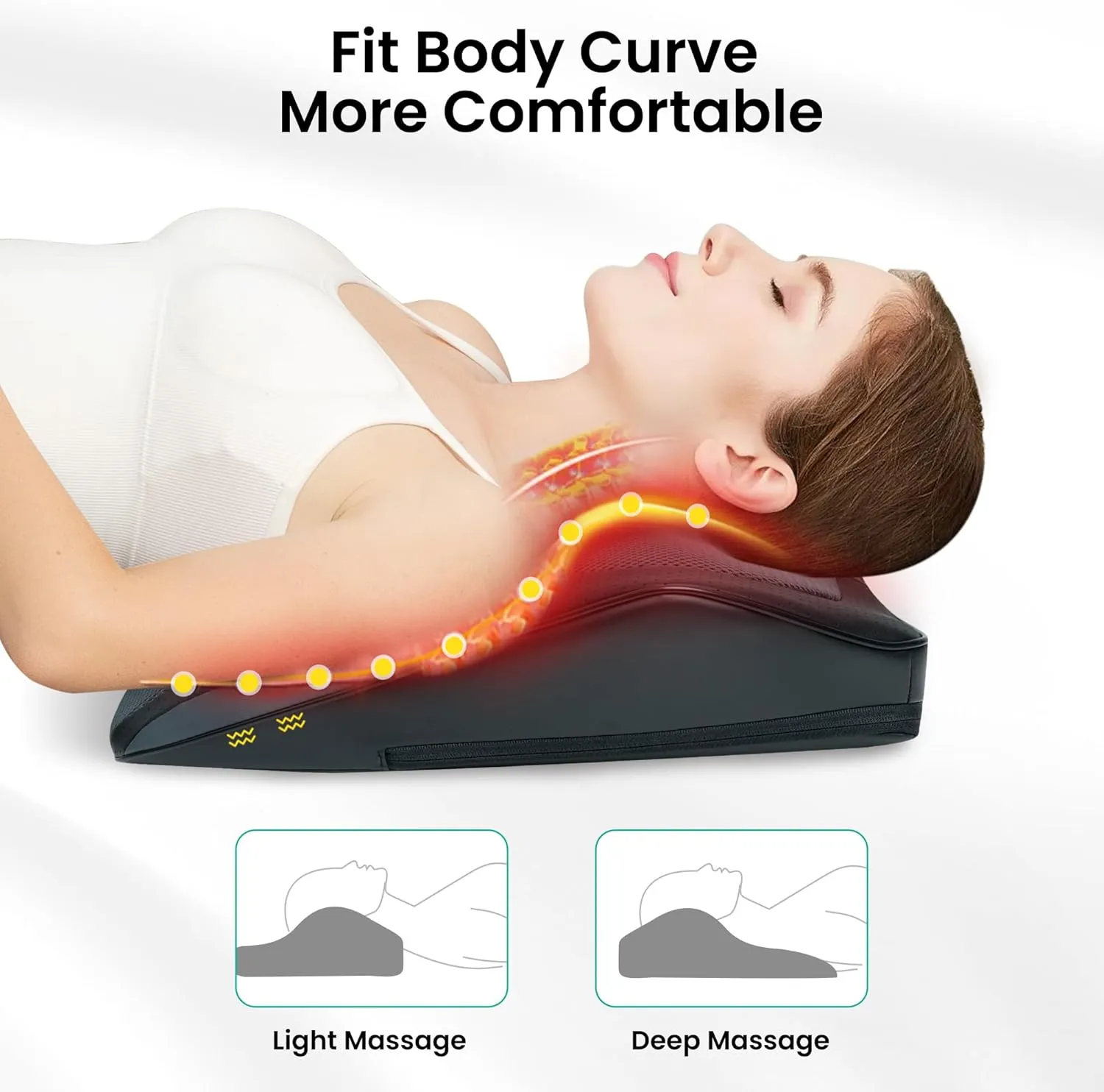 Snailax Back Massager for Back Pain Deep Tissue, Shiatsu Lower Back Neck Massager with Heat, 3D Kneading Massage Pillow for Neck Shoulder Legs, Gifts for Mom, Dad, Women