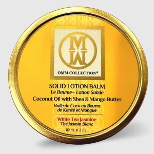 Solid Lotion Balm Natural Oils Mango, Shea, Cocoa coconut Butter-Rich Hydration-Heal & Sooth Rough, Dry, Irritated Skin-Jasmin Blanc (2oz)