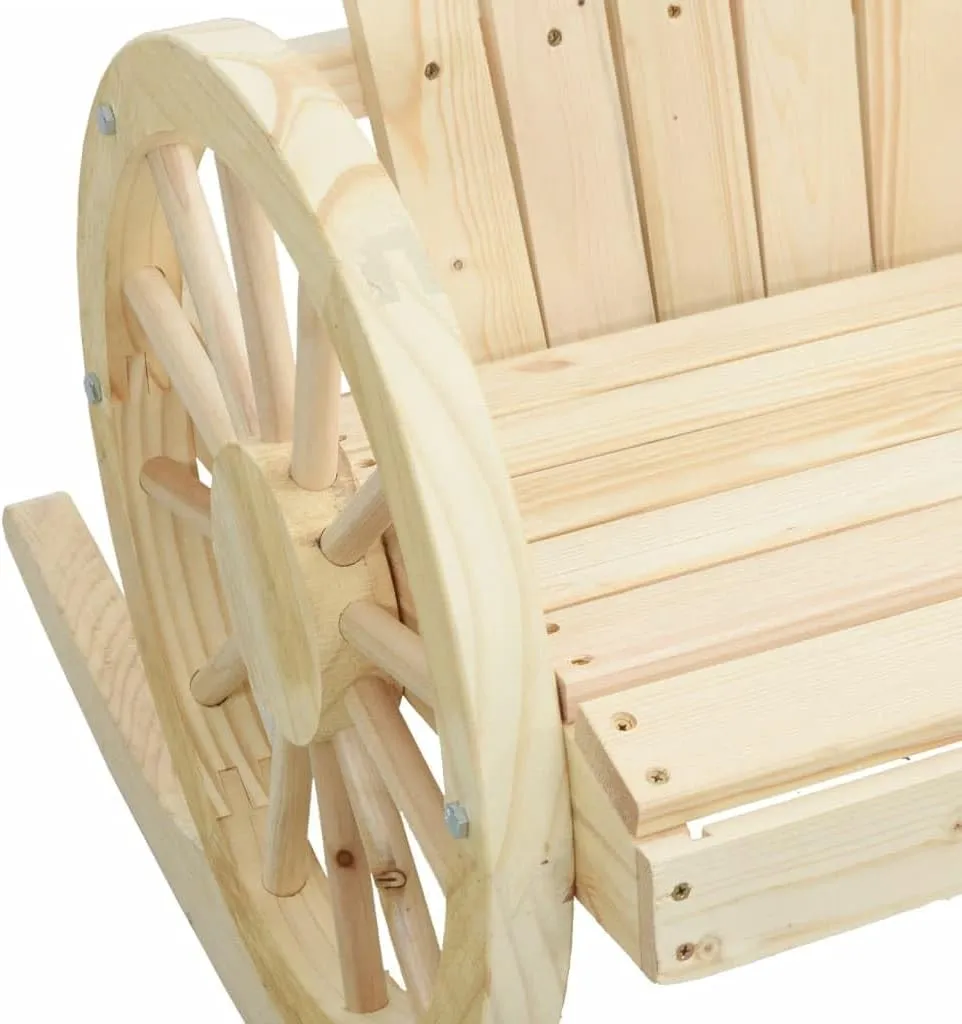 Solid Wood Fir Rocking Adirondack Chair Outdoor Patio Lounge Chair with Ergonomic Design for Garden Backyard Poolside Deck Balcony