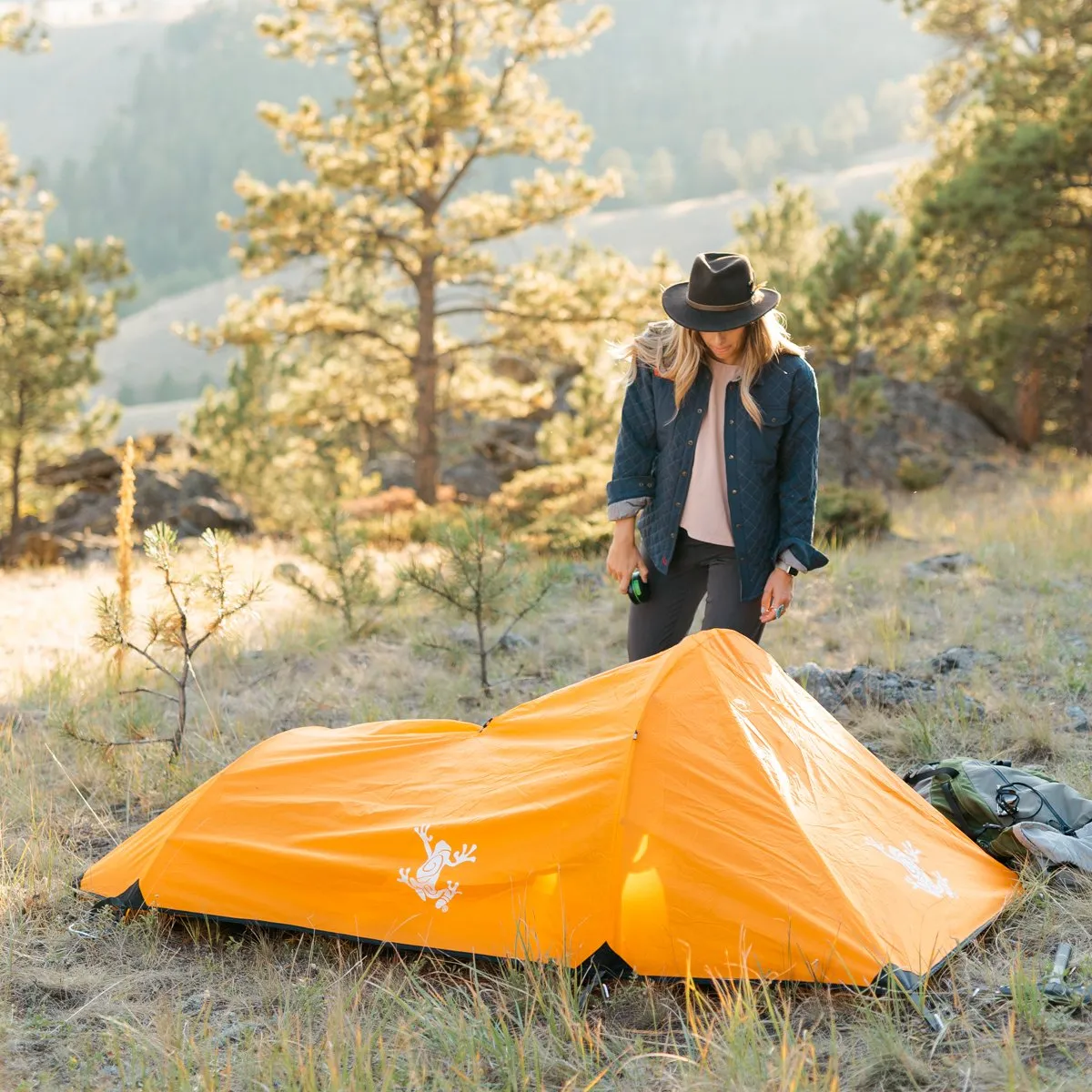 Solo Bivy Tent 1-Person Backpacking Tent with Rain Fly by Frog & CO