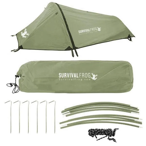 Solo Bivy Tent 1-Person Backpacking Tent with Rain Fly by Frog & CO
