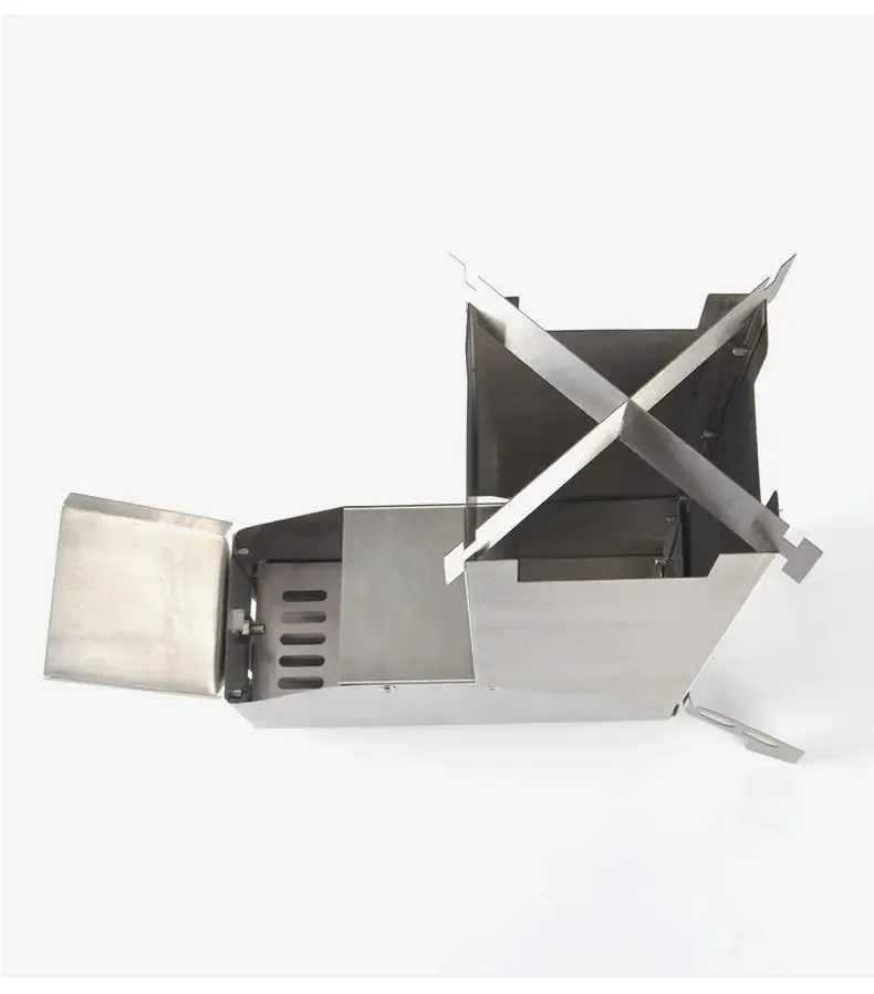 Stainless Steel Folding BBQ Grill for Camping and Firewood