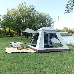 Stand Up Tents for Adults 4 People Spacious Utility Tents Sturdy and Practical Tent Porch for Family,Outdoor,Hiking and Mountaineering