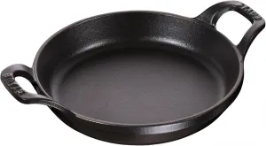 Staub 40509-558 Round Stackable Dish, Black, 7.9 inches (20 cm), Enameled Iron Gratin Dish