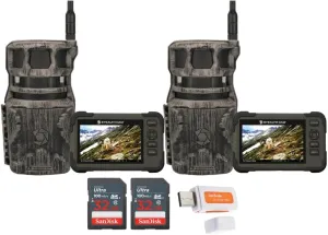 Stealth Cam Revolver 36MP 360-Degree Cellular Trail Camera (2-Pack) Bundle with Stealth Cam SD Card Reader and Viewer (2-Pack), 32GB Memory Card (2-Pack), and Reader and Writer (7 Items)