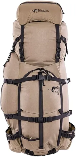 Stone Glacier Sky Guide 7900 Pack with Xcurve Frame, 7900 Cubic Inches, Tan, Large, Heavy-Duty YKK Zippers, 150  Pound Load Rating, Hydration Pack Compatible (50078-TN-L)