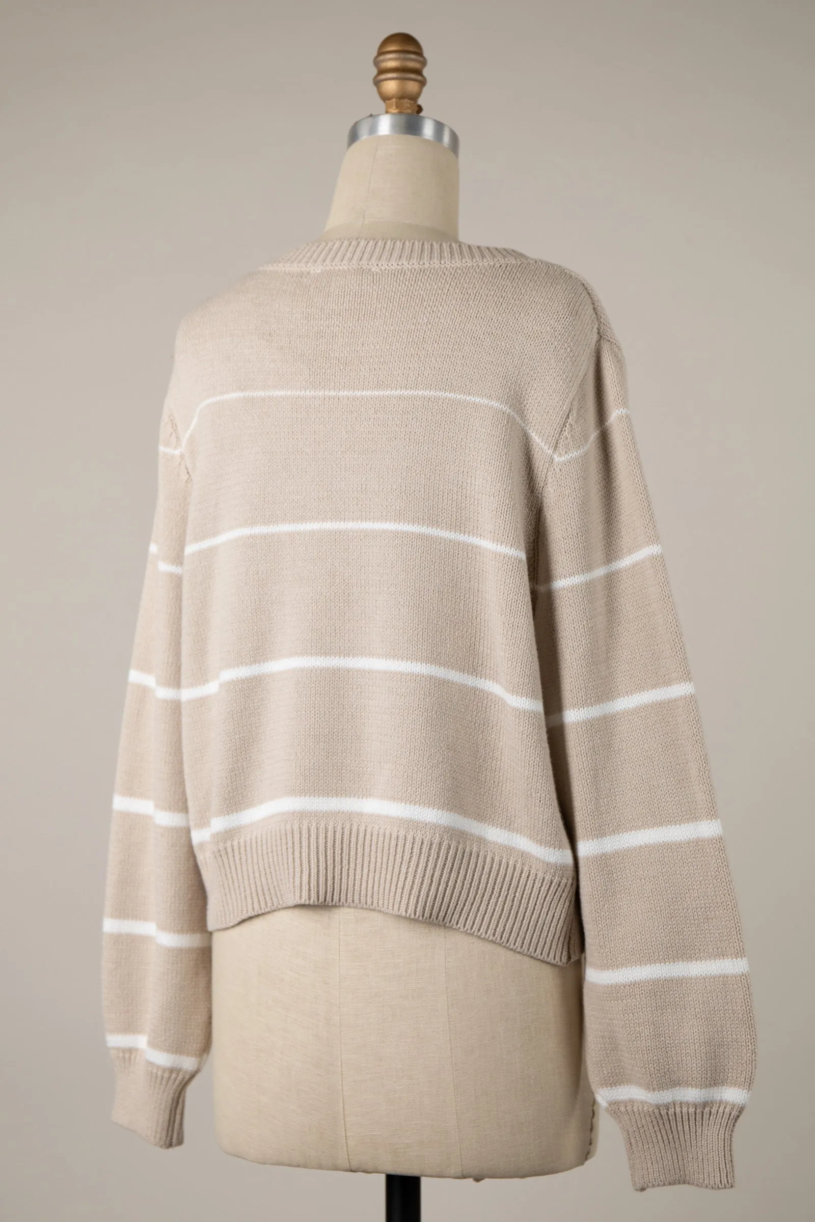Striped Lightweight Cropped Knit Sweater Top