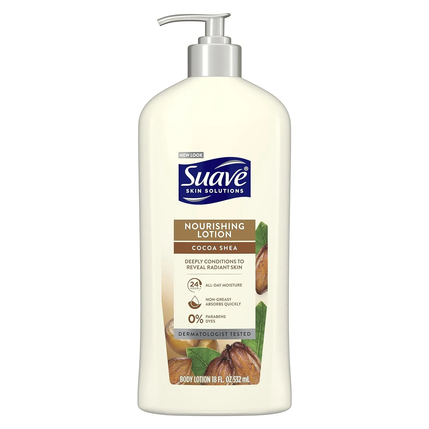 Suave Skin Solutions Body Lotion, Smoothing with Cocoa Butter & Shea 18.0 oz (Pack of 5)