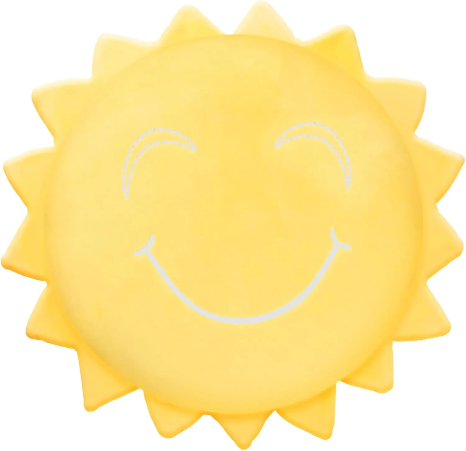 Sun Throw Pillow Embroidered Yellow Sunshine Plush Soft Cute Stuffed Animal Decorative Sun Face Shaped Floor Pillows Chair Cushions for Nursery, Playroom Car Sofa Decor