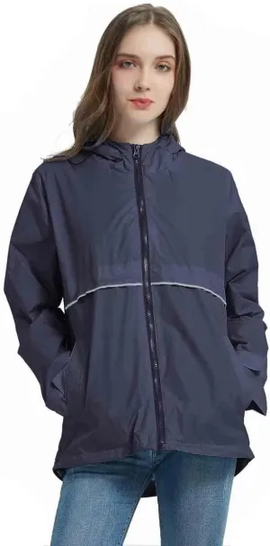SUNDAY ROSE Women Rain Jacket Lightweight Waterproof Raincoat Hooded Windbreaker