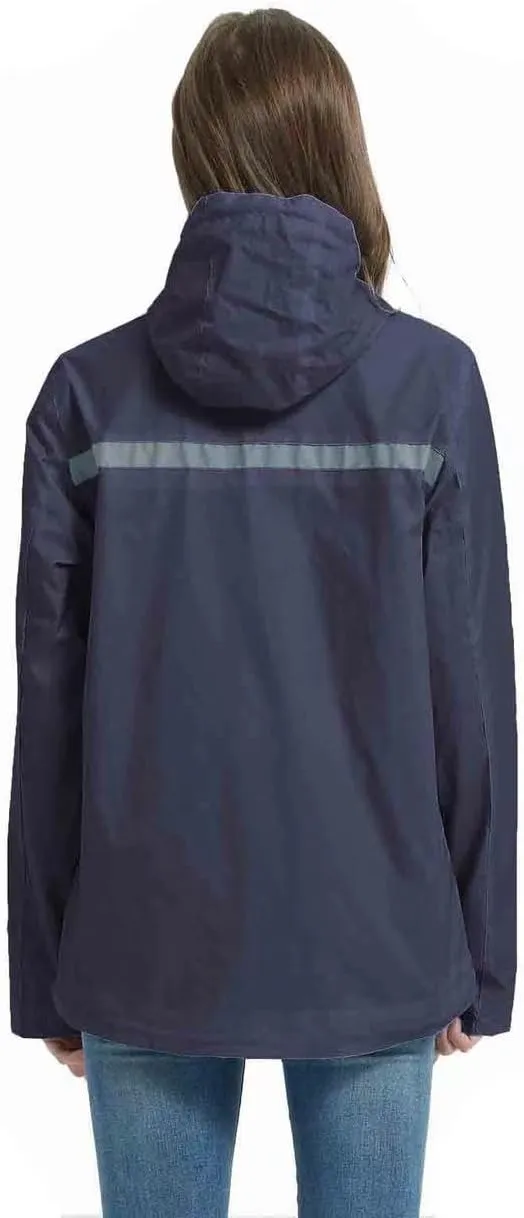 SUNDAY ROSE Women Rain Jacket Lightweight Waterproof Raincoat Hooded Windbreaker