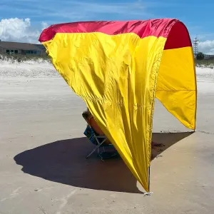 SunSail Shades Pop Up Canopy Tent for Beach - UV50 Sun Protection - Lightweight - Outdoor Sun Shade Canopy - 150  Sq Ft of Beach Sun Shelter for 6 Adults - Wind Shade - (Crimson & Yellow)