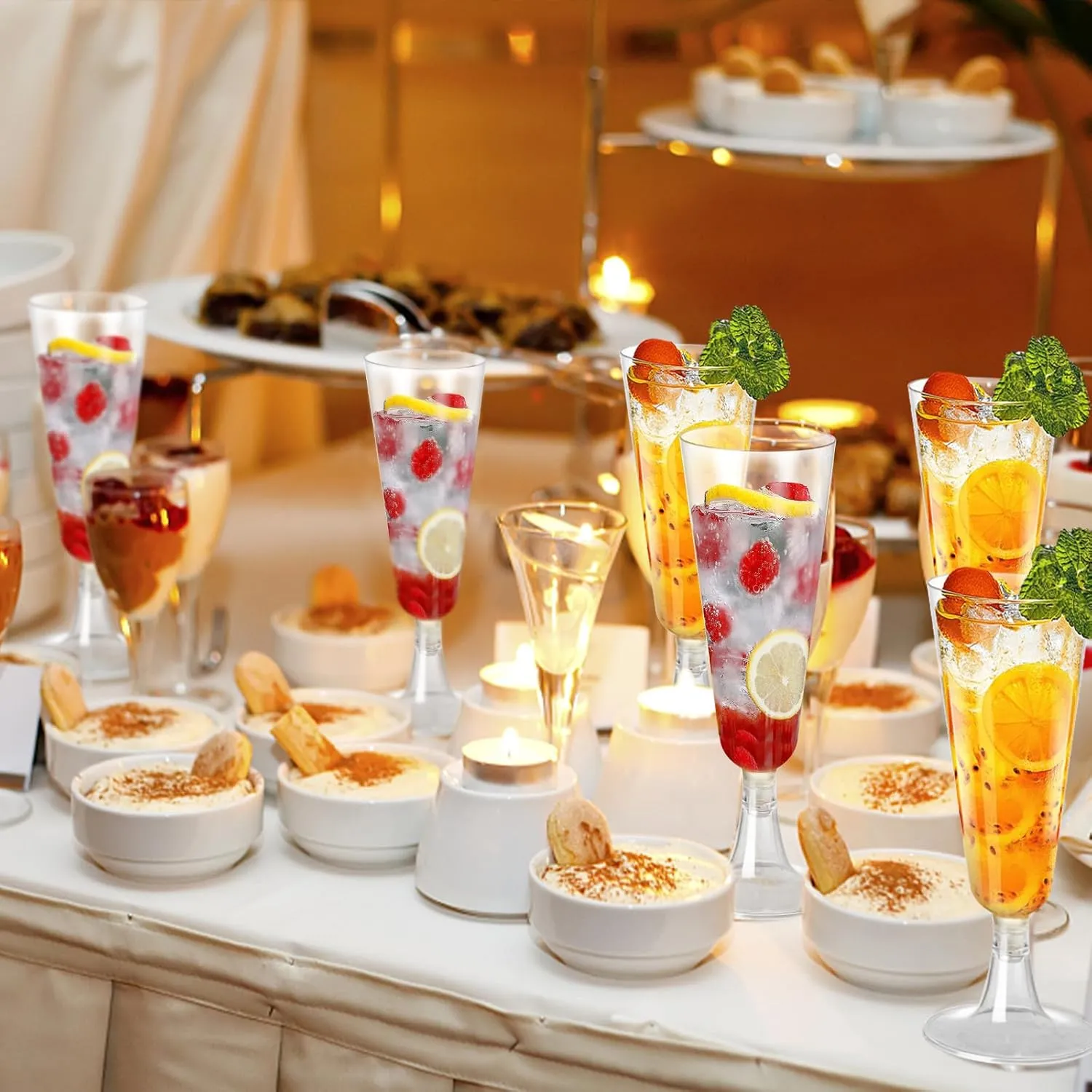 SUREHOME Plastic Champagne Flutes 40 Pack Disposable Champagne Glasses 5.5 Oz Clear Plastic Mimosa Glasses Wedding Cocktail Cups Bulk for Engagement Birthday Graduation Decorations 2025 Party Supplies
