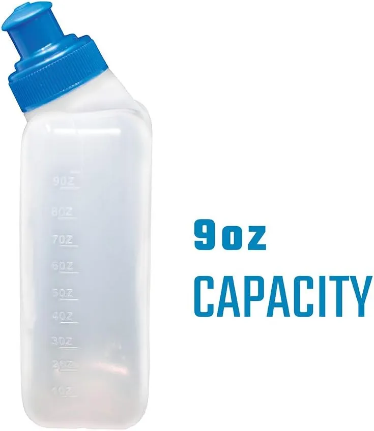 Synergy Reusable Handheld Hydration Running Water Bottles (9oz 4-Pack, Pink)