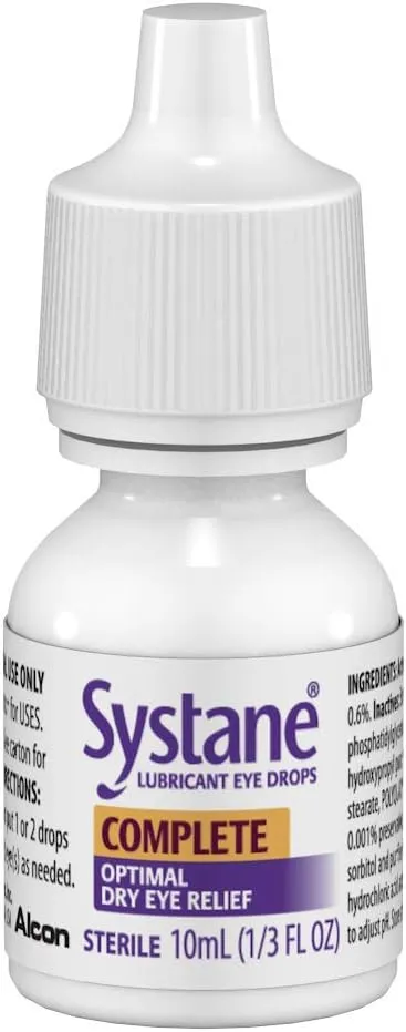 Systane Complete Lubricant Eye Drops, 0.34 Fl Oz, Twin Pack (Pack of 2)