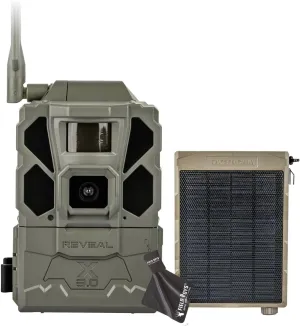TACTACAM Reveal X Gen 3.0 Cellular Trail Camera - Multi Carrier, HD Photos & Videos, Pre-Installed Antenna, Built-in GPS, Best Battery Life, Low-Glow IR Flash, Fast Trigger Speed   Reveal Solar Panel
