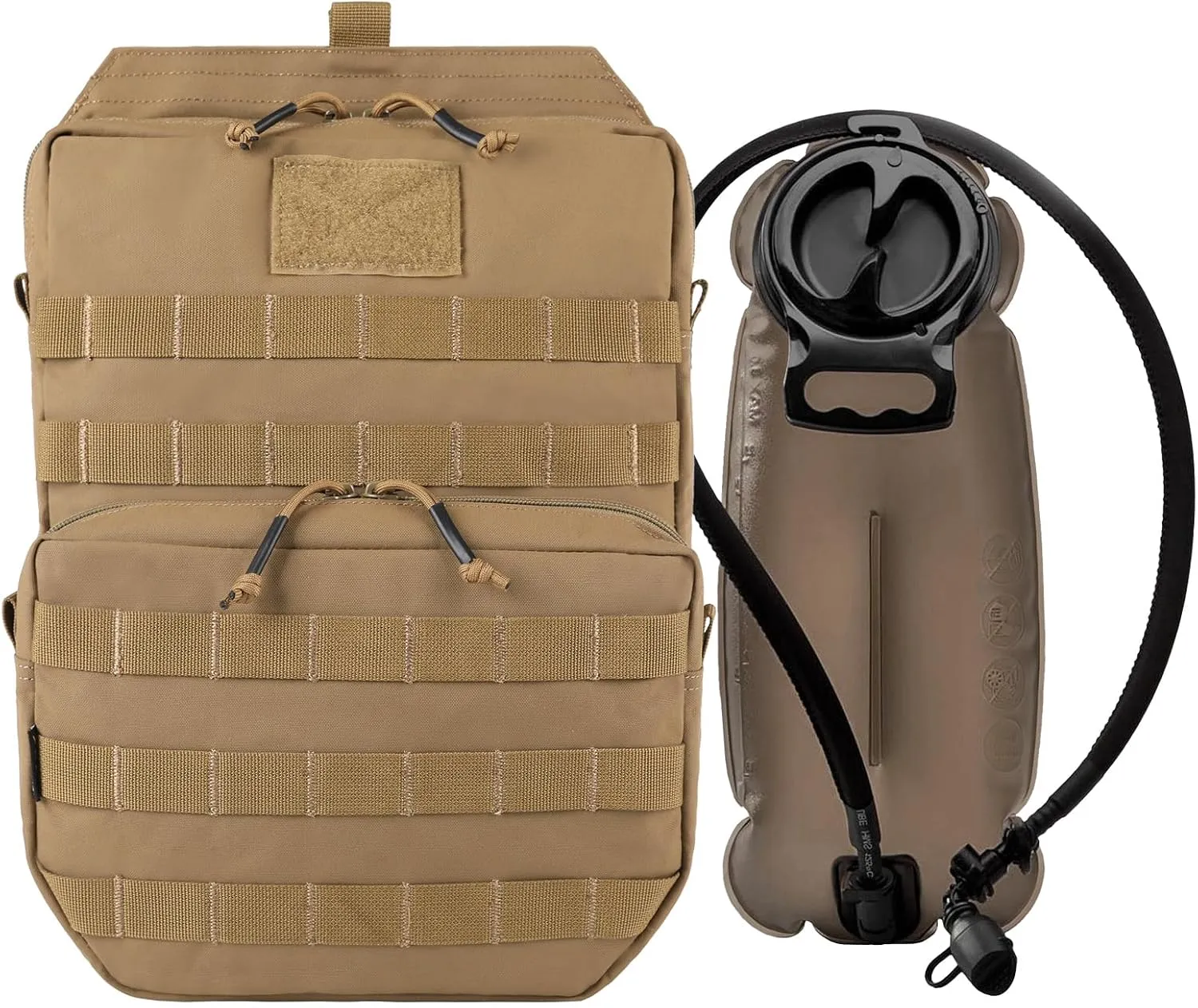 Tactical Molle Hydration Pack with 3L Inner Bladder - Lightweight Water Reservoir Bag for Molle Vest Backpack, for Hiking, Hunting