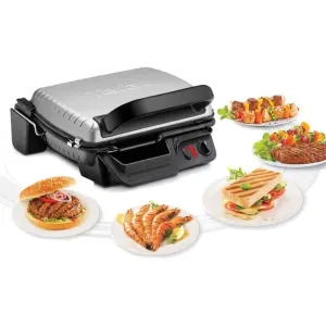 Tefal elektrische grill, 2 posities, anti-aanbakplaten, verstelbare thermostaat, saprecuperatietank, compacte grill gc305012