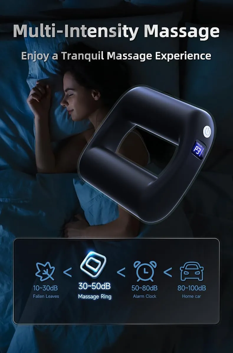 THE FINEST Handheld Magic Ring Back Massage,Pain Relief Small Body Massager, Muscle Massage Device,Deep Tissue Massager, Travel Size Massager with Carry case (Purple)