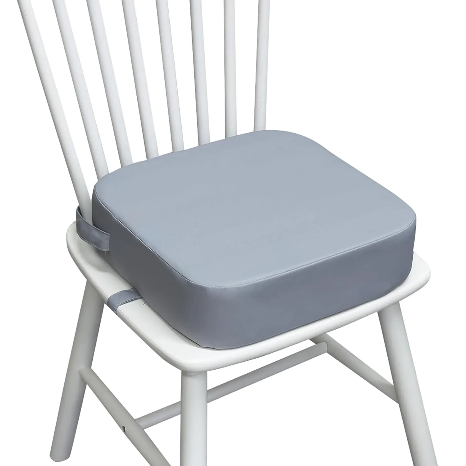 Toddler Booster Seat for Kitchen Chair, 3.5" Oxford Foam Cushion, Non-Slip Base, Adjustable Straps, Portable Dining Booster for Self-Feeding Toddlers at Home or on The Go (Grey)