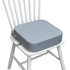 Toddler Booster Seat for Kitchen Chair, 3.5" Oxford Foam Cushion, Non-Slip Base, Adjustable Straps, Portable Dining Booster for Self-Feeding Toddlers at Home or on The Go (Grey)