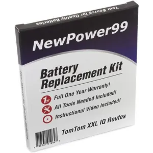 TomTom XXL IQ Routes Battery Replacement Kit with Tools, Video Instructions, Extended Life Battery and Full One Year Warranty