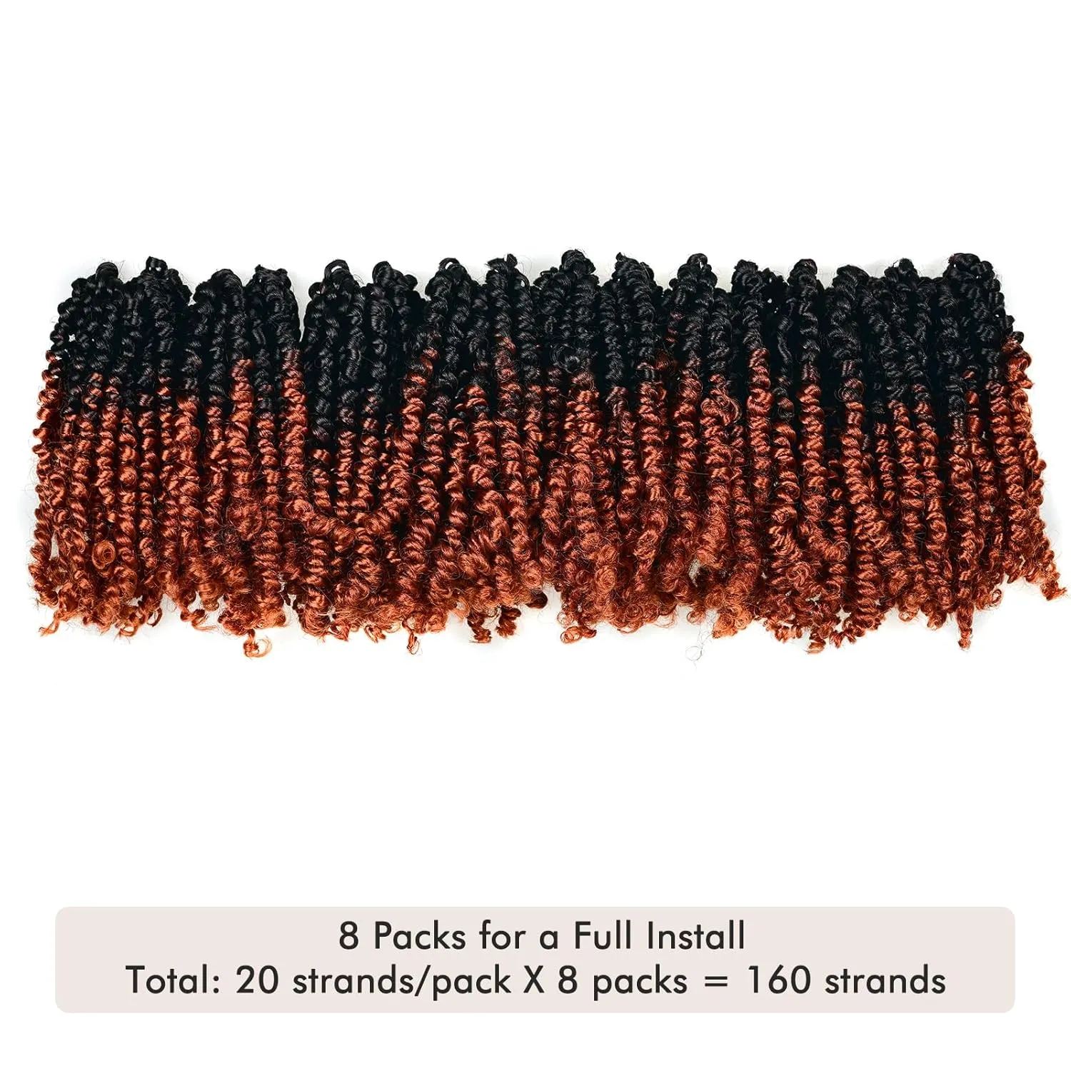 Toyotress Bob Spring Twist Hair - 6 Inch 8 Packs Ombre Ginger Pre-twisted Crochet Hair Spring Twists Crochet Braids, Synthetic Braiding Hair Extensions (6 Inch, OT350-8P)
