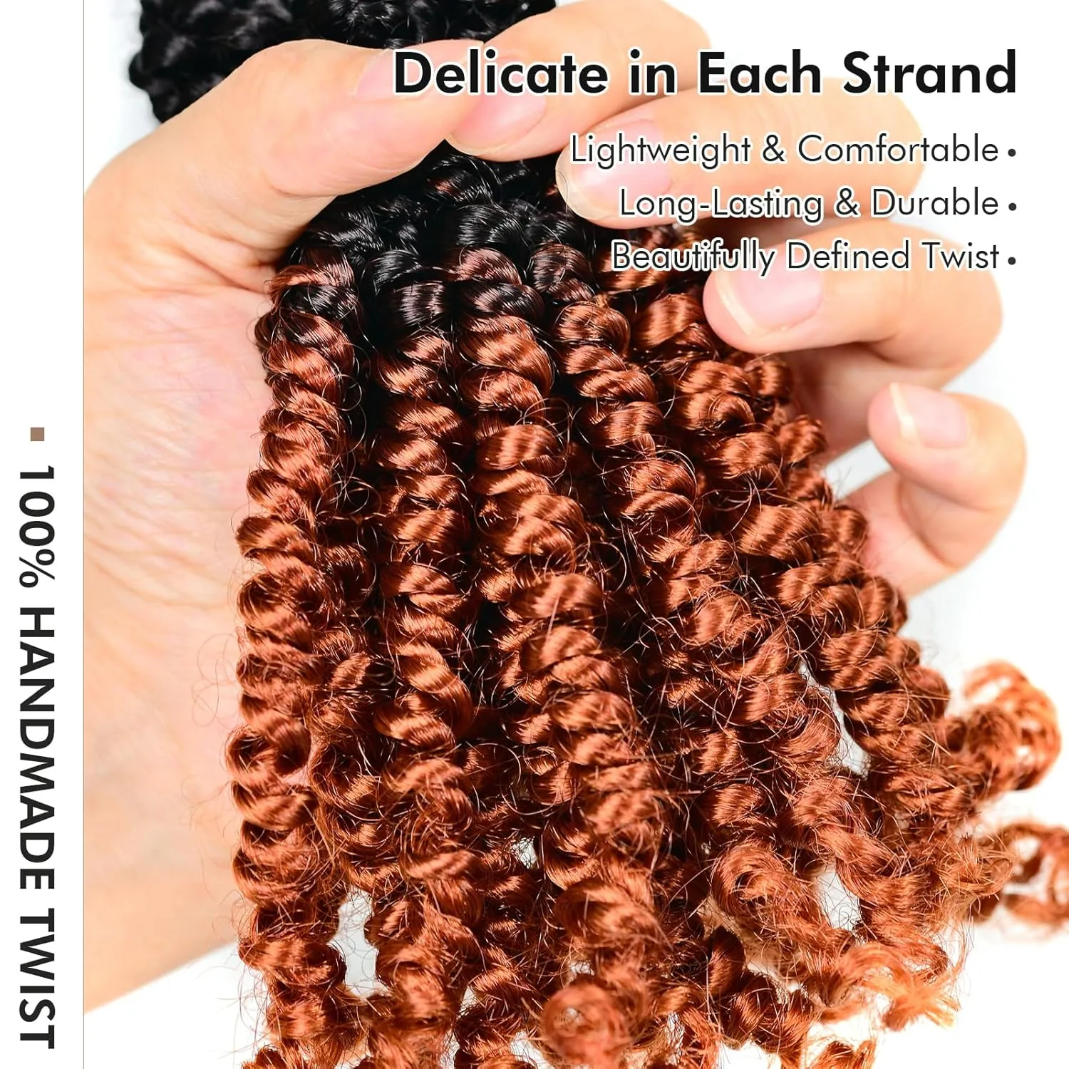 Toyotress Bob Spring Twist Hair - 6 Inch 8 Packs Ombre Ginger Pre-twisted Crochet Hair Spring Twists Crochet Braids, Synthetic Braiding Hair Extensions (6 Inch, OT350-8P)