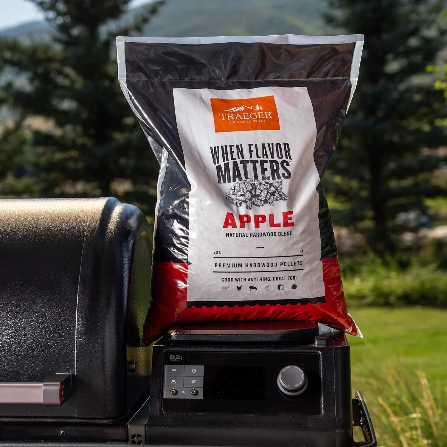 Traeger Grills Apple 100% All-Natural Wood Pellets for Smokers and Pellet Grills, BBQ, Bake, Roast, 18 lb. Bag