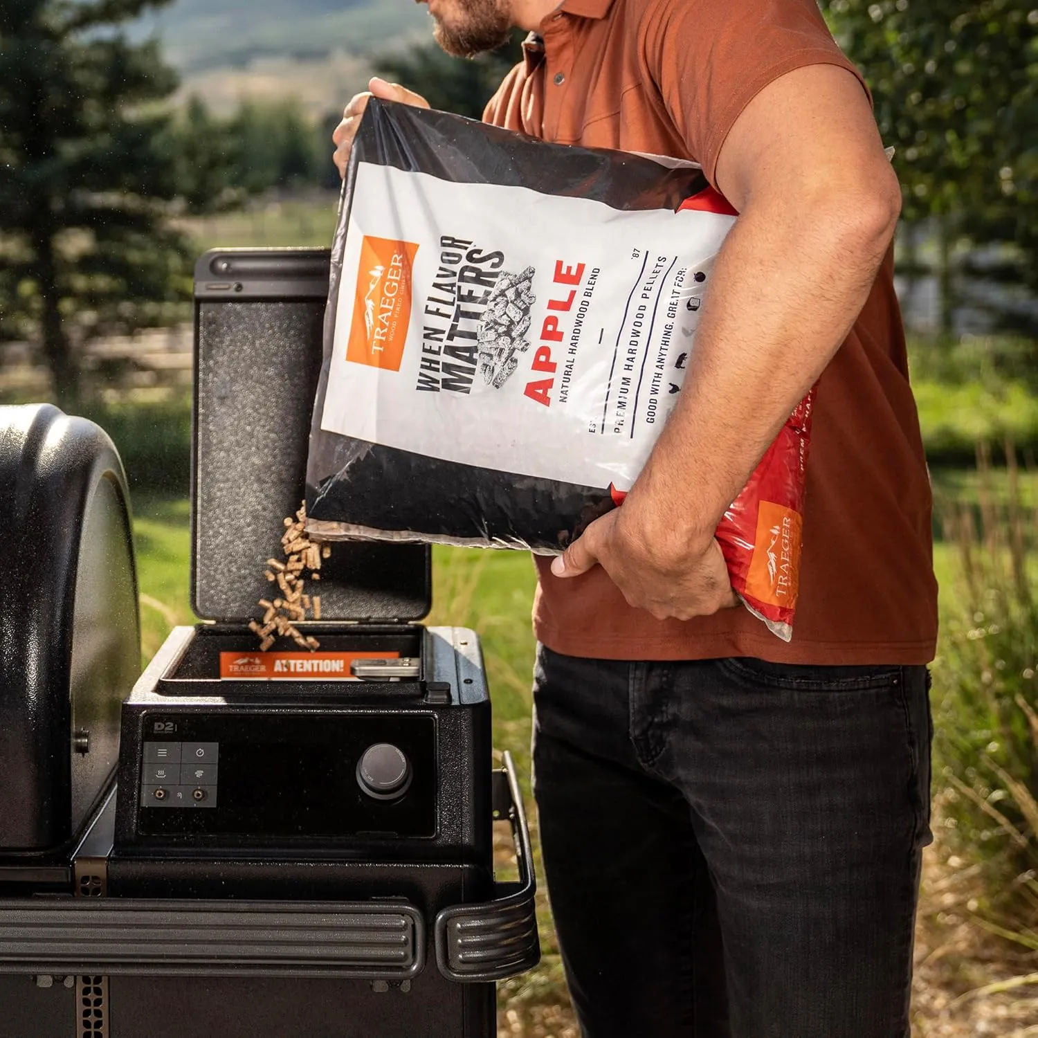Traeger Grills Apple 100% All-Natural Wood Pellets for Smokers and Pellet Grills, BBQ, Bake, Roast, 18 lb. Bag