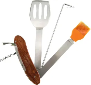 Traeger Grills BAC461 BBQ Multi Tool Grill Accessory with Spatula, Pig Tail, Basting Brush, and Cork Screw