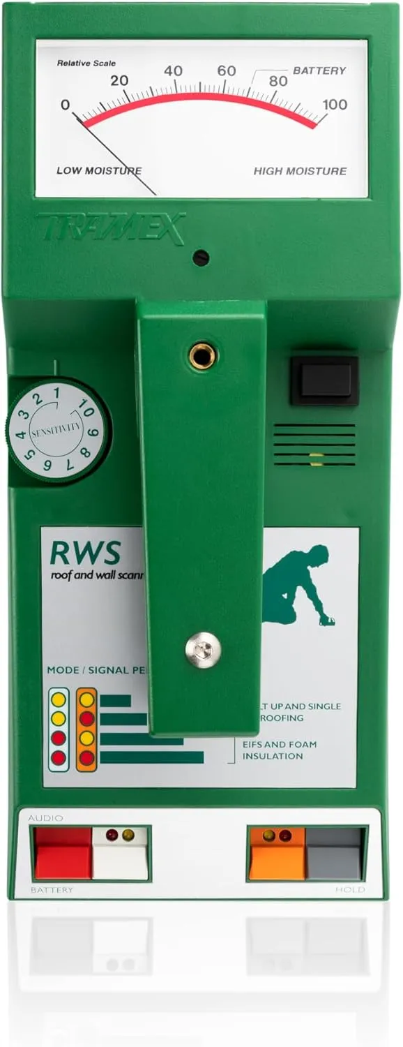 Tramex Roof & Wall Moisture Scanner RWS | Pinless Meter for Measuring Moisture Conditions in Walls & Roofing Systems