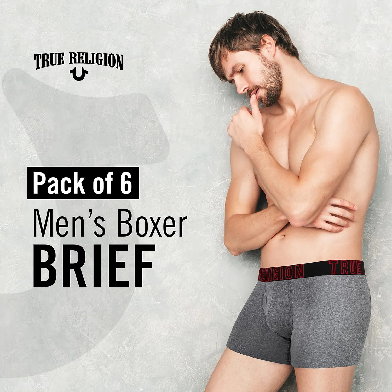 True Religion Mens Boxer Briefs Cotton Stretch Underwear for Men Pack of 6