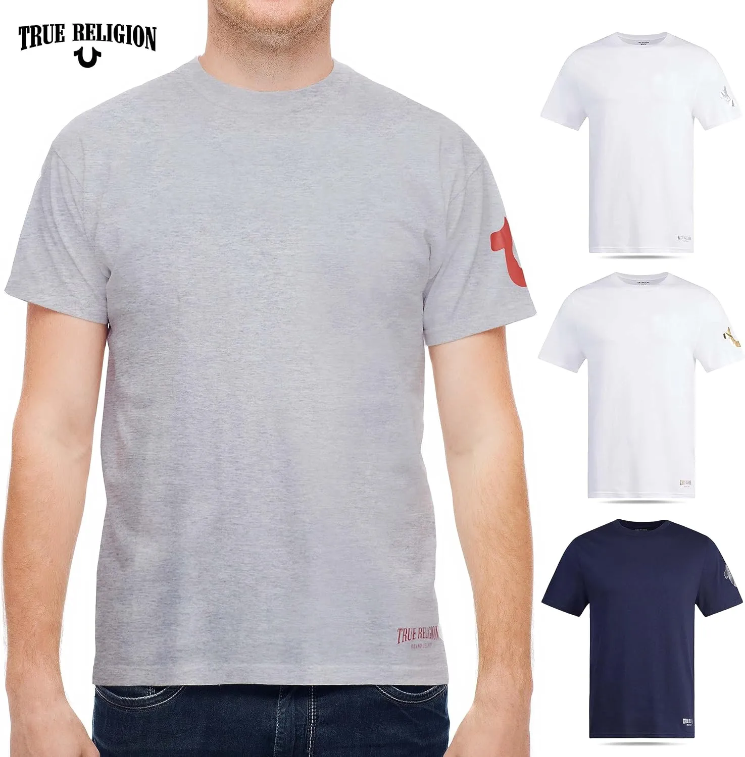 True Religion Mens Undershirts 4 Pack Mens Lightweight Mens Undershirt, 100% Cotton
