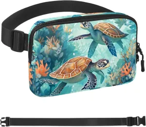 Turtle Art-1063 Crossbody Fanny Pack for Men&Women,Belt Bag for Travel Casual Walking Running Hiking Cycling