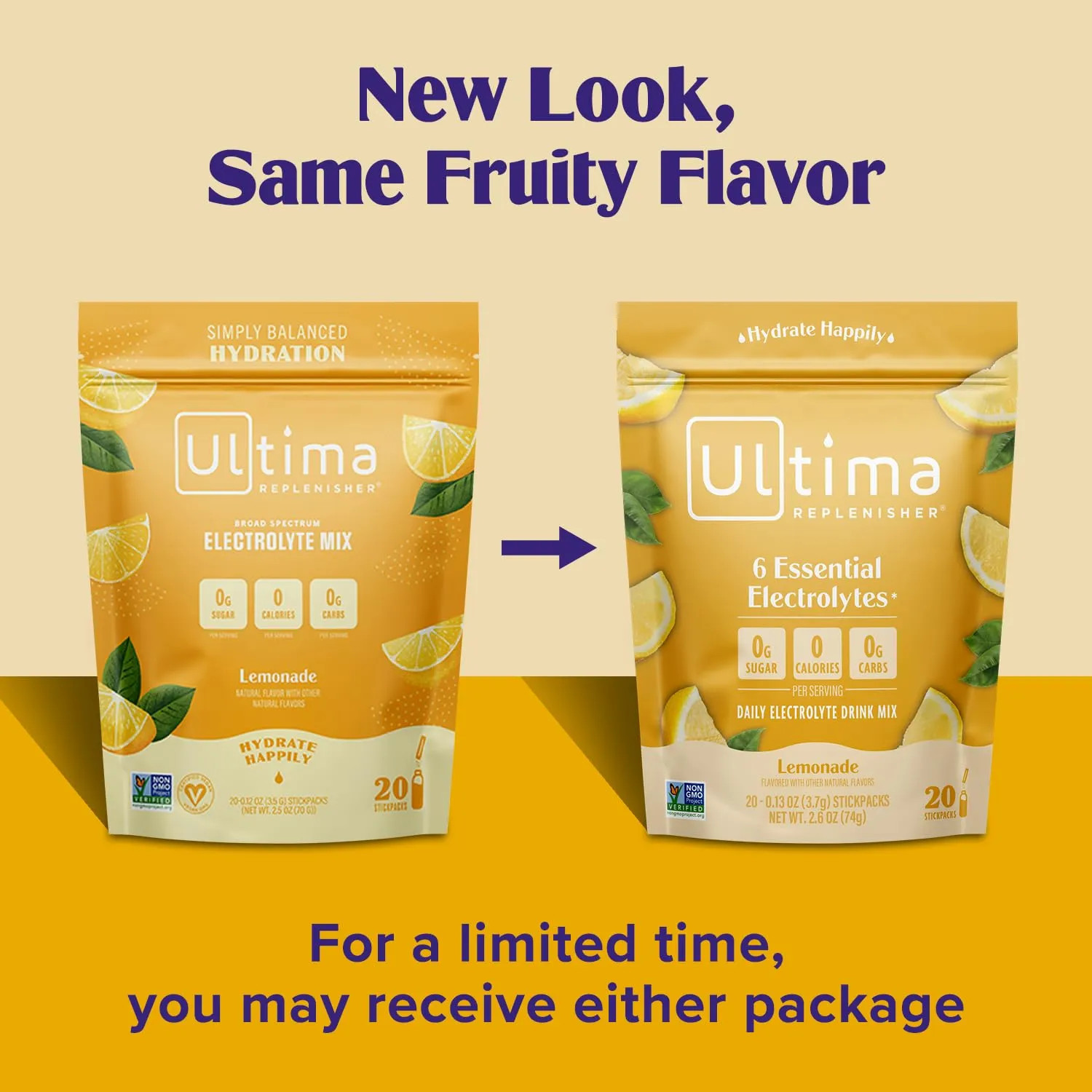 Ultima Replenisher Daily Electrolyte Powder Drink Mix – Lemonade, 20 Stickpacks – Hydration Packets with 6 Key Electrolytes and Trace Minerals – Keto Friendly, Vegan, Non-GMO and Sugar-Free