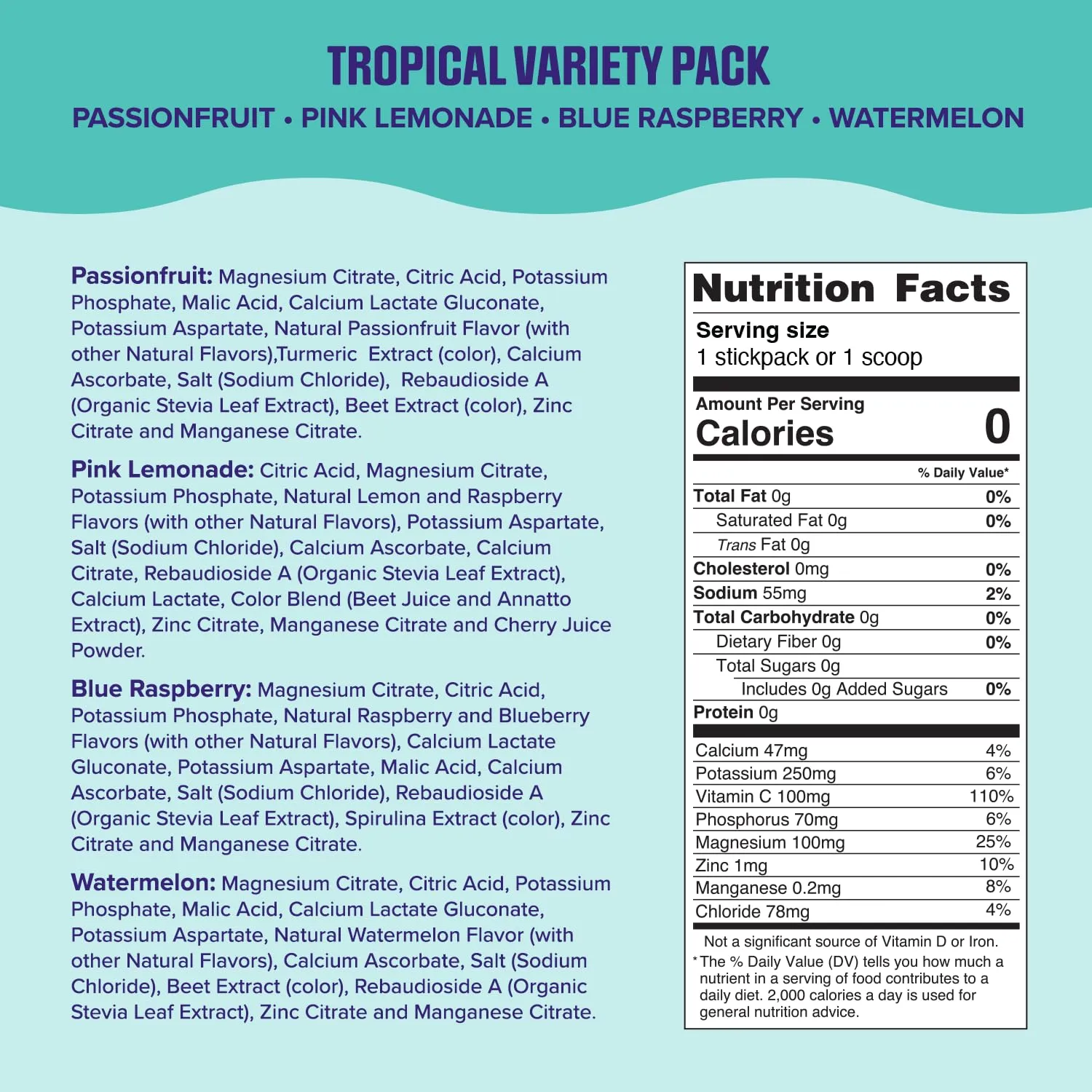 Ultima Replenisher Daily Electrolyte Powder Drink Mix – Tropical Variety, 20 Stickpacks – Hydration Packets with 6 Electrolytes and Minerals – Keto Friendly, Non-GMO and Sugar-Free