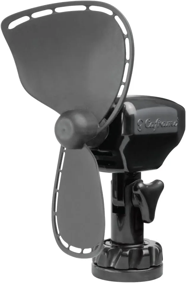 Ultimate™ Fan from by Caframo. Grill-free, whisper-quiet 24V fan with shock-absorbing FingerSafe™ blades, 2-speeds, direct wire connection. Made in Canada