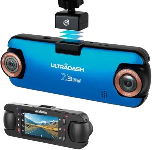UltraDash Z3  Standard Edition - Dual Lens Dash Cam 2K 1440P, Telephoto Zoom-in Lens, 140° Wide Angle, 2" LCD, G-Sensor, HDR, Night Video, Super Capacitor