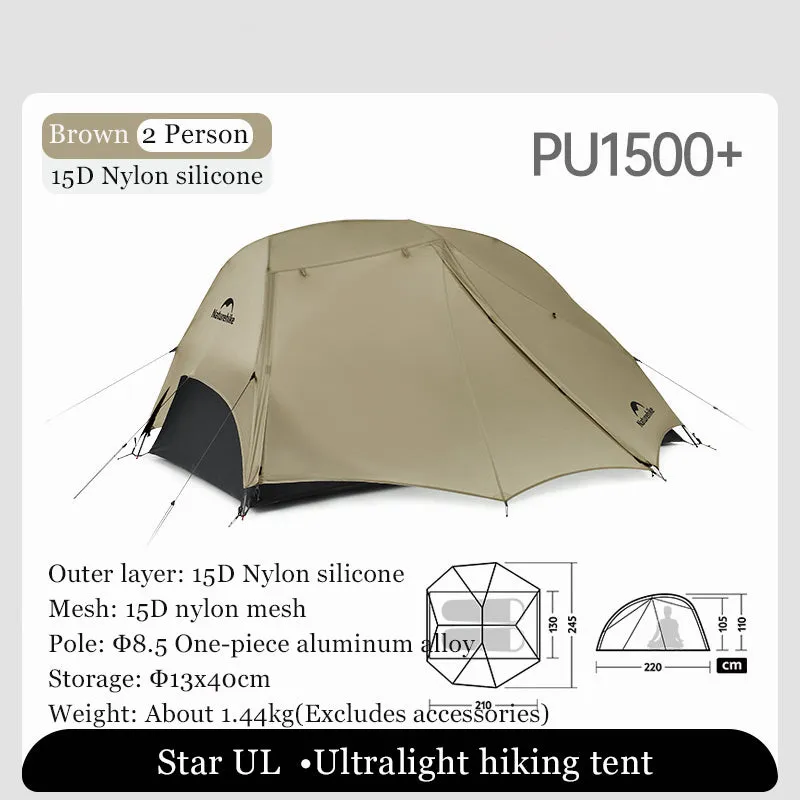 Ultralight 2-Person Silicone Fabric Camping Tent