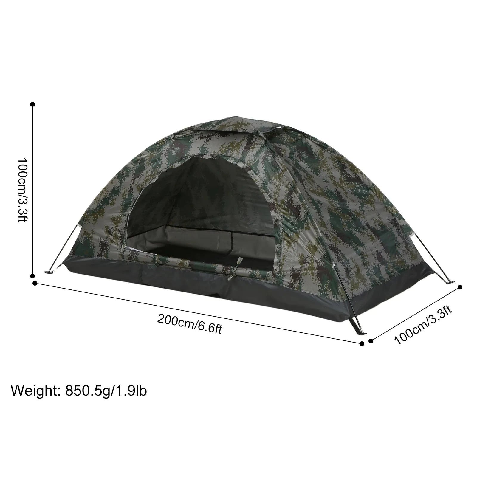 Ultralight Camping Tent - Single Layer Portable Tent with Anti-UV Coating UPF 30  for Outdoor Beach Fishing