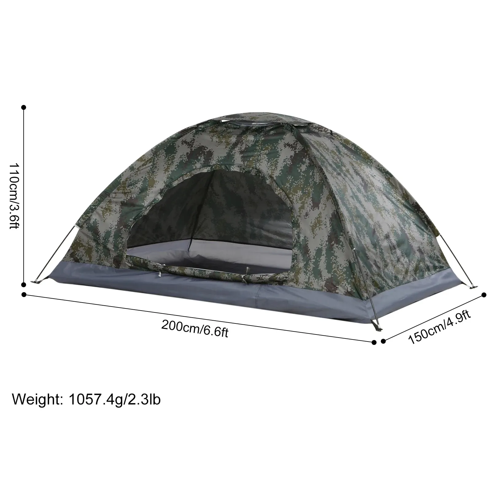 Ultralight Camping Tent - Single Layer Portable Tent with Anti-UV Coating UPF 30  for Outdoor Beach Fishing