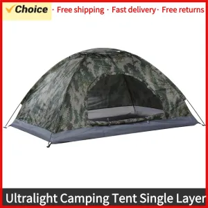 Ultralight Camping Tent - Single Layer Portable Tent with Anti-UV Coating UPF 30  for Outdoor Beach Fishing